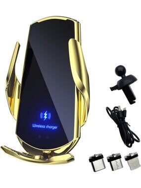 15W Wireless Car Charger - Fast Charging Auto-Clamping Phone Holder for Air Vent